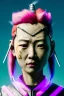 Placeholder: portrait, Asian cyborg woman, samurai warrior :: symmetry photography, cyberpunk style, pink hair, wires conveying, perfect eyes, samurai helmet, tiger mask, black samurai army, katana, japanese traditional ornaments, pink, white, black, glow eyes, cinematic, Ultra realistic, dark scene, soft color, highly detailed, unreal engine 5, RTX, ultra detail, 3d, finely drawn, high definition.