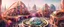 Placeholder: Futuristic sci-fi buildings, neon lights, carnival like event, lots of plants, voronoi patterns, architectural dome like building at the centre with a lot of busy people walking around it, hanging garden