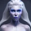 Placeholder: head and shoulders portrait of a women with blue skin and white hair, 8k resolution concept art portrait