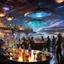 Placeholder: The camera pans across an alien marketplace on a distant planet, filled with a colorful array of exotic species from across the galaxy. Amidst the bustling crowd, a group of Starfleet officers enjoy a moment of respite at a local bar. The bartender, a Saurian, reaches for a bottle of Saundy Saurian Brandy, and pours the brandy into a crystal glass, reflecting the diverse hues of the alien surroundings. The aroma of the brandy wafts through the air, enticing passersby with its alluring scent. The