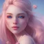 Placeholder: fairy, smiling, pink, blonde hair, beautiful, hyperrealism, masterpiece, expert, cinematic lighting, sharp focus, 8K, pastel, macro lens, woman, detailed, flower