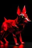 Placeholder: Origami de lobo color rojo cabeza negro, que posea luces y detalles