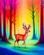 Placeholder: Playful deer in a vibrant, whimsical setting, exuding joy and charm, with soft and diffused lighting to enhance the cheerful atmosphere.