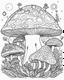 Placeholder: create a 2d black outline, "big mushroom coloring book for adults", coloring page, low details design, black contour, coloring page design, coloring page for adults, kawaii cute background, black contour and white space beetween contour, same contour, sketch style, minimalist