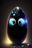 Placeholder: Cartoon egg pfp character alien dark glitter light