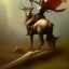 Placeholder: frank frazetta style, hunter with bow, forest in the distance