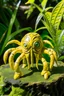 Placeholder: A pale greenish yellow lightning elemental spider designed in Maori sculptures painted by Paul Gauguin