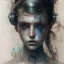 Placeholder: Singer Danish MØ face, Style cyberpunk, watercolor illustration by <agnes cecile> <John Kenn Mortensen> <Yoji Shinkawa>,