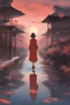 Placeholder: Margaret Brundage, Stanislao Lepri, Surreal, mysterious, strange, Japanese anime, border that cannot be crossed, journey, day and night, detailed masterpiece