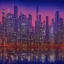 Placeholder: City skyline at dusk with reflections"