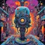 Placeholder: Welcome to the Machine, what did you dream? we told you what to dream!, morbid, expansive, surrealism, creepy, artistic, by Peter Shire, by Steven Harrington, by Randal Spangler, bright vivid colors, cel shaded, reflective, sharp focus, sinister