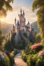 Placeholder: color photo of "Sleeping Beauty Castle", Majestic, towering, enchanting, adorned with turrets and spires, kissed by golden sunlight, adorned with intricate stone carvings, Surrounded by lush green gardens, fragrant flowers, and meandering pathways, nestled in a picturesque landscape, A sense of awe and wonder fills the air, transporting you to a fairytale realm, where dreams come true, Serene, peaceful, and magical, with a touch of mystery and nostalgia, Shot with a vintage film camera