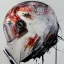 Placeholder: photorealistic luke skywalker helmet with weathered painting , illustration on coarse canvas by <agnes cecile> and <Yoji Shinkawa>, ornate and intricate details , soft smooth lighting, concept art,