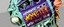 Placeholder: monster more angry and more 90s style, angry fast, extreme, wild, so so angry, red and purple background with 90s style slashes, 45 degree angle, ferce,