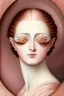 Placeholder: Set in rose-gold, mesmerizing—and bizarre is a Lovers Eye, Part-portrait, part-jewel, the miniature portraiture of a single eye of a beloved, painted with watercolor on ivory,18th century style, the beloved's eye floats uncannily against a monochromatic background. No other facial features anchored it, except an eyebrow. All focus on the composition’s core of a dark iris gazes ardently from behind a soft, love-drunk lid. Lovers eye portraiture, romantic, realism, Victorian, surrounded by blue ve