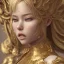 Placeholder: portrait hitomi tanaka, dress valkyrie, statue golden, intricate, octane render, highly detailed, highly realistic, cinamatic, deep colours,8k