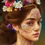 Placeholder: portrait,"Insanely detailed photograph of a spanish mariachi, pretty face, highly intricate dress,colorful flowers in hair,elegant, highly detailed hair, digital painting, artstation, concept art, smooth, sharp focus, illustration, art by artgerm and greg rutkowski and alphonse mucha, 8 k