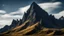 Placeholder: surreal, a strange looking mountain that has a weird chiseled rocky beard and a chiseled rocky mustache uncanny, deep shadows, random noise, (landscape focus:1.1),