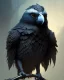 Placeholder: "black feathered, rogue, mysterious Kenku male, bird, full-scale head and shoulders portrait, 8k resolution concept art portrait by Greg Rutkowski, Artgerm, WLOP, Alphonse Mucha dynamic lighting hyperdetailed intricately detailed Splash art trending on Artstation triadic colors Unreal Engine 5 volumetric lighting Splash art fantasy"