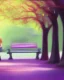 Placeholder: park mystical dream, park bench, man, woman, child, dog, trees, path, bird, sunshine, mystical, fantasy, romanticism, pastel colors, daylight, daytime, acrylic painting, detailed, soft focus,