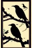 Placeholder:  a group of crows that are on top of each other, a poster by Nōami, ukiyo-e, anime aesthetic, minimalist.