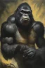 Placeholder: Tarzan the extremely ugly werewolf gorilla - oil painting by Rembrandt, Frazetta, Boris, Brom, Julie Bell, Michelangelo, Caravaggio, Gilbert Stuart