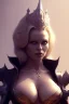 Placeholder: Pamela Anderson as evil queen in black leather, leather, busty, cleavage, angry, stern look. character design by cory loftis, fenghua zhong, ryohei hase, ismail inceoglu and ruan jia. unreal engine 5, artistic lighting, highly detailed, photorealistic, fantasy