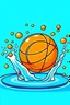Placeholder: an basketball with super powers under water cartoon
