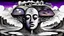 Placeholder: painted and drawing inner world with uncontrolled mind and soul, in midle a big head statue stands on little floating island over surreal cracked painted weird land with some black doors. very dark purple, gray, black, white, brown. Whimsical style of Chagall , of Minjae Lee and René Magritte, lonely face with absurd beauty. broken, weird absurd nightmare, labirynth, dark vision, in background big neuron network , surreal vibe