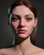 Placeholder: Realistic Waist up Portrait young woman, face muppet skin, retro style, photo studio, unreal engine 5, god lights, ray tracing, RTX, lumen lighting, ultra detail, volumetric lighting, 3d.