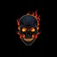 Placeholder: minimalistic burning skull flame cyberpunk logo