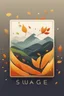 Placeholder: square logo , landscape with leaf fall, flying leaves