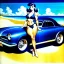 Placeholder: fullbody inside frame,Beach,classic style concept, vintage Hotrod vehicle, retro design study, classic steel wheels, toned colors