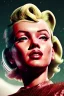 Placeholder: Ultra Realistic retro sci-fi scene, portrait, blonde woman, sweet young Marilyn Monroe face, perfect iris, tight latex coat, Strange planet background, Retro sci-fi style helmet, fog, rain, soft color, highly detailed, unreal engine 5, ray tracing, RTX, lumen lighting, ultra detail, volumetric lighting, 3d, finely drawn, high definition, high resolution.
