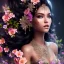 Placeholder: black skin fairy, beautiful portrait, flowery landscape