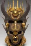 Placeholder: black male African Egyptian alien, cracks in the voodoo head, wicked, eyes, crown, Elephant, 8k, finely detailed, photo realistic, tiger turquoise skull head gold dragon space alien snow skeleton gold gorilla silver crown silver eyes