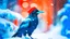 Placeholder: Capture a striking image of a crow with a Christmas hat in the snowy landscape, staring directly at the camera. Embrace the festive mood, showcasing the unique combination of the crow in a wintry setting with a touch of holiday cheer.