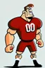 Placeholder: Draw me a football player in a cartoon style at a 90 degree angle