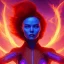 Placeholder: Dark Phoenix, X-Men , Jean Gray. hyperfantastic,hyperscifi,unreal engine.best colours,deep purple . fire theme .blue neon smoke.cinamatic,full cinematic lights.beautiful body details,beautiful face details,8k,