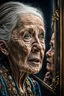 Placeholder: a young girl looking herself in the mirror, and shock on her face, an old woman face reflecting in the mirror, hyper realistic, ultra detailed, stunning intricate details, HDR, beautifully shot, hyperrealistic, sharp focus, 64 megapixels, perfect composition, high contrast, cinematic, atmospheric, moody Professional photography, bokeh, natural lighting, canon lens, shot on dslr 64 megapixels sharp focus