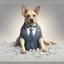 Placeholder: make one realistic business dog that is made of shapes and has a suit on looks a little like crystals lowest 2048 x 1152 pixels and highest 6 MB