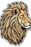 Placeholder: Sticker vector design, majestic lion, side face with earthy tones, brown outline, highly detailed, no background to make the image stand out