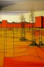 Placeholder: An orange electrical desert painted by Piet Mondrian