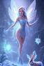 Placeholder:  bright ice fairy, casttle, rabbits, ice mountain, crystal, ice crystal