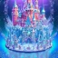 Placeholder: cristal angelic castle crystalline, blue,pink , cosmic, opalescent, gemstones, crystals, other worldly,water,bright, ice background, snow lake blue