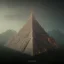 Placeholder: a old huge pyramid in the mountains with a tiny city around it, tilt shift, scary, steam punk, realistic, made in octane, cinematic, ultra-realistic, extremely detailed octane rendering, 8K, VRAY Super Real ar 2:3, dof photorealistic futuristic 50mm lens hard lighting dark gray tintype photograph, realistic lighting, sepia color