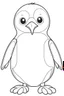 Placeholder: outline art for cute Penguin coloring pages with sitch, white background, Sketch style, full body, only use outline, toddlers style, clean line art, white background, no shadows and clear and well outlined.