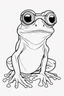 Placeholder: Outline art for cute coloring pages with frog with glasses, full body, white background, sketch style, only use outline, clean line art, no shadows and clear and well outlined.