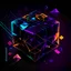 Placeholder: darker vivid colors Blockchain blockhain not arrange in cube