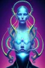 Placeholder: Spiritual being with Tentacles over human Head creating reality around, wrapping Spiral around Human, Psychedelic